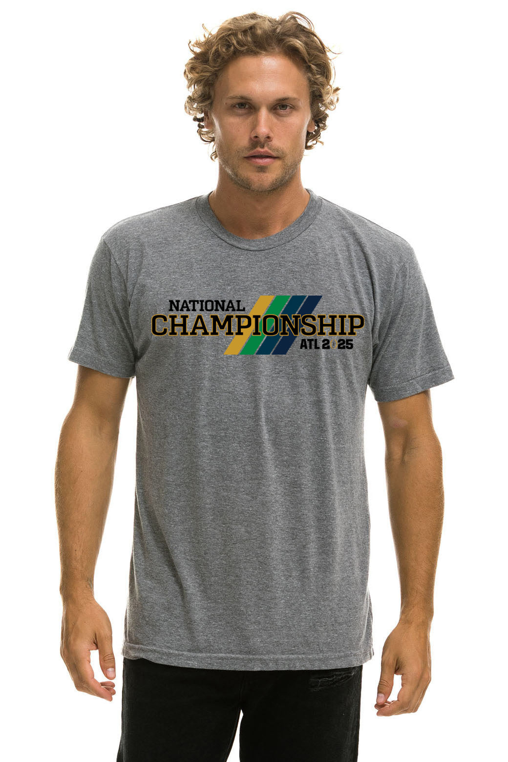 NOTRE DAME CFP 2025 CREW TEE SHIRT - HEATHER GREY