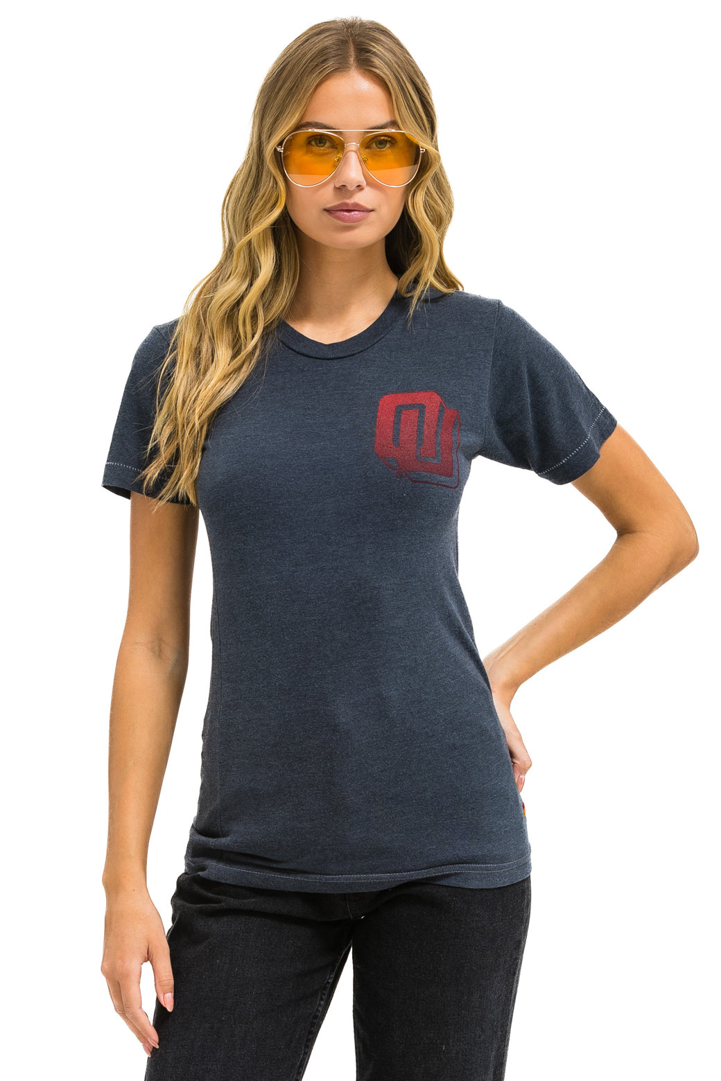 UNIVERSITY OF OKLAHOMA BOLT CREW TEE SHIRT - CHARCOAL