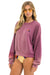 RUGBY STITCH RELAXED CREW SWEATSHIRT - FADED BERRY