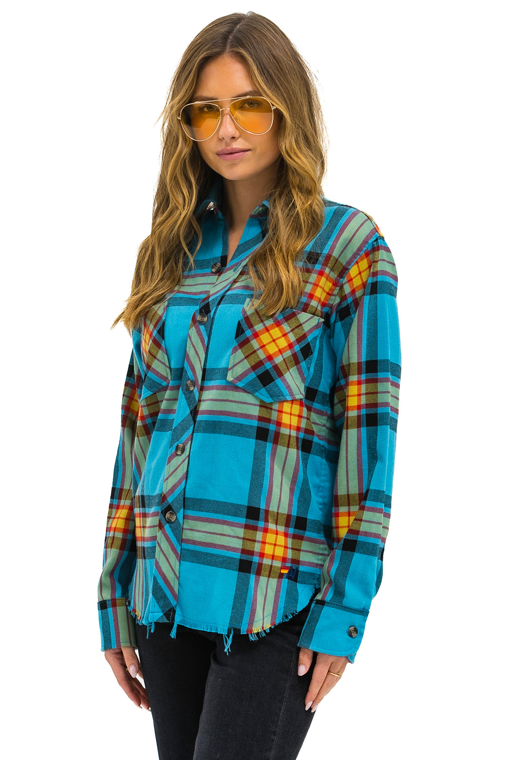 PLAID FLANNEL LIGHT WEIGHT UNISEX WESTERN SHIRT - JACKSON PLAID