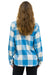 PLAID FLANNEL LIGHT WEIGHT UNISEX WESTERN SHIRT - SKY PLAID