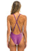 SPARKLE COMO DEEP PLUNGE CROSS BACK WOMENS ONE PIECE - GRAPE