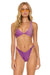 SPARKLE RIVIERA KNOT FRONT TOP BIKINI TOP - GRAPE