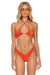 SPARKLE ST TROPEZ BANDEAU HALTER BIKINI TOP - HOT CORAL