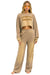 AN 3D CROPPED CREW SWEATSHIRT RELAXED - FADED TAN