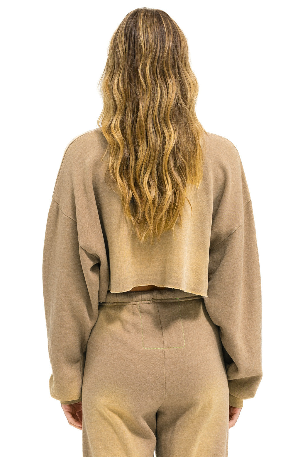 VENICE SURFER CROPPED CREW SWEATSHIRT RELAXED - FADED TAN