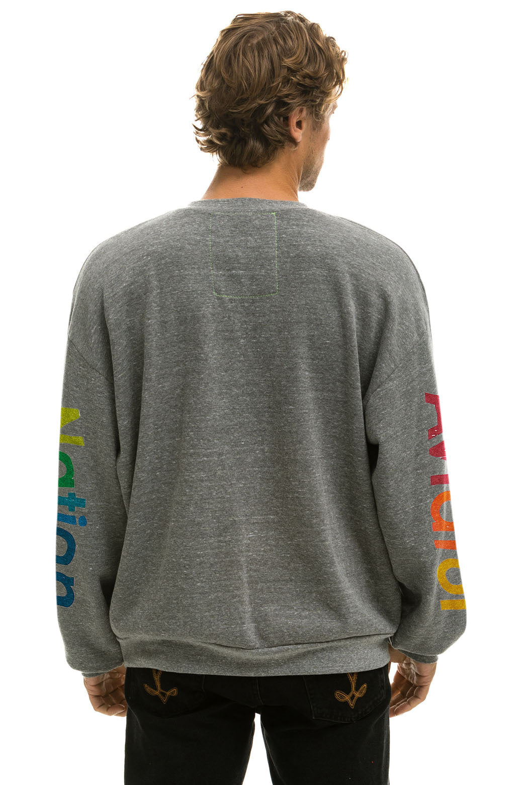 AVIATOR NATION ASPEN RELAXED CREW SWEATSHIRT - HEATHER GREY