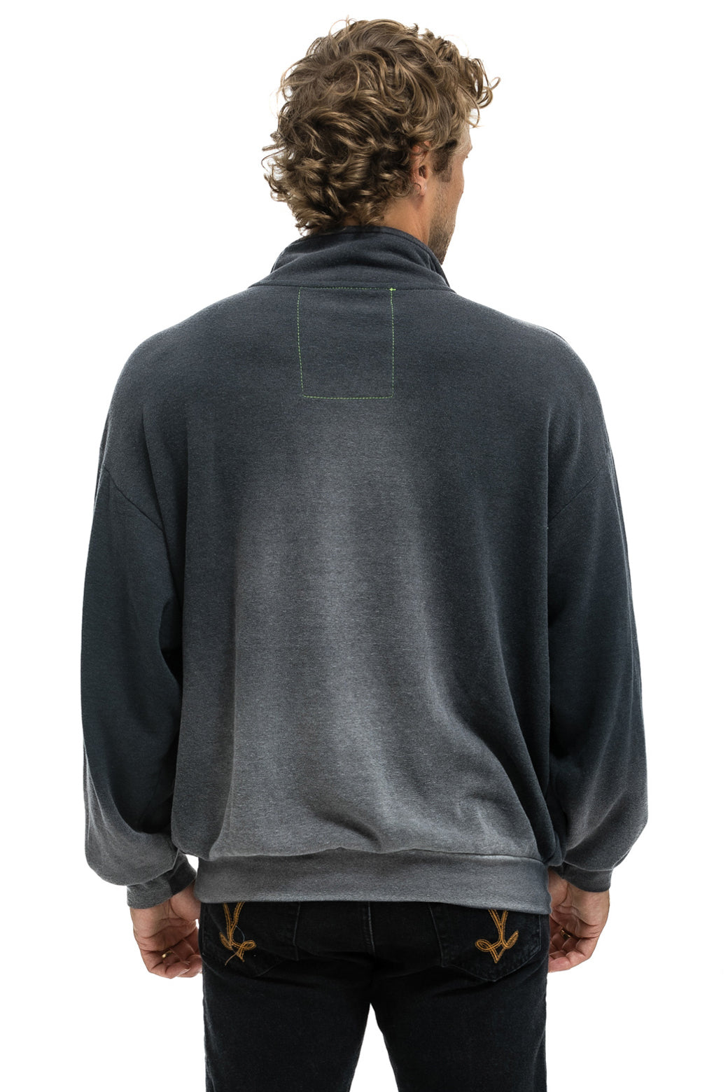 ESSENTIAL HALF ZIP RELAXED SWEATSHIRT - FADED SMOKE