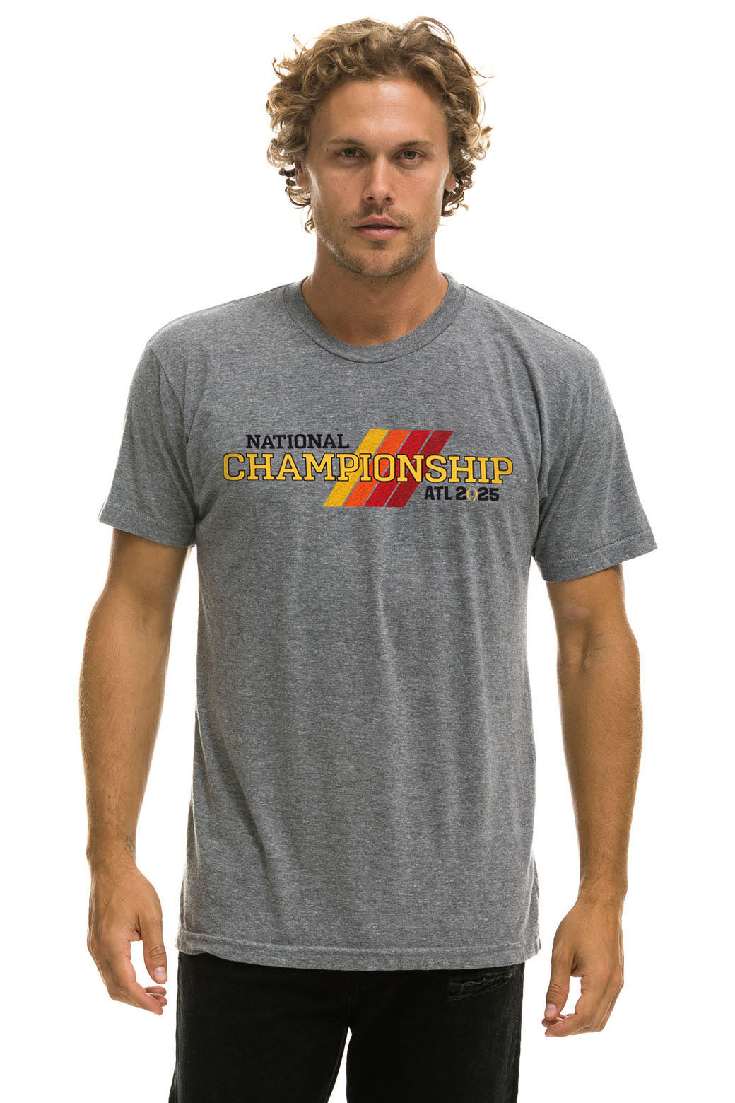 CFP NATIONAL CHAMPIONSHIP 2025 CREW TEE SHIRT - HEATHER GREY