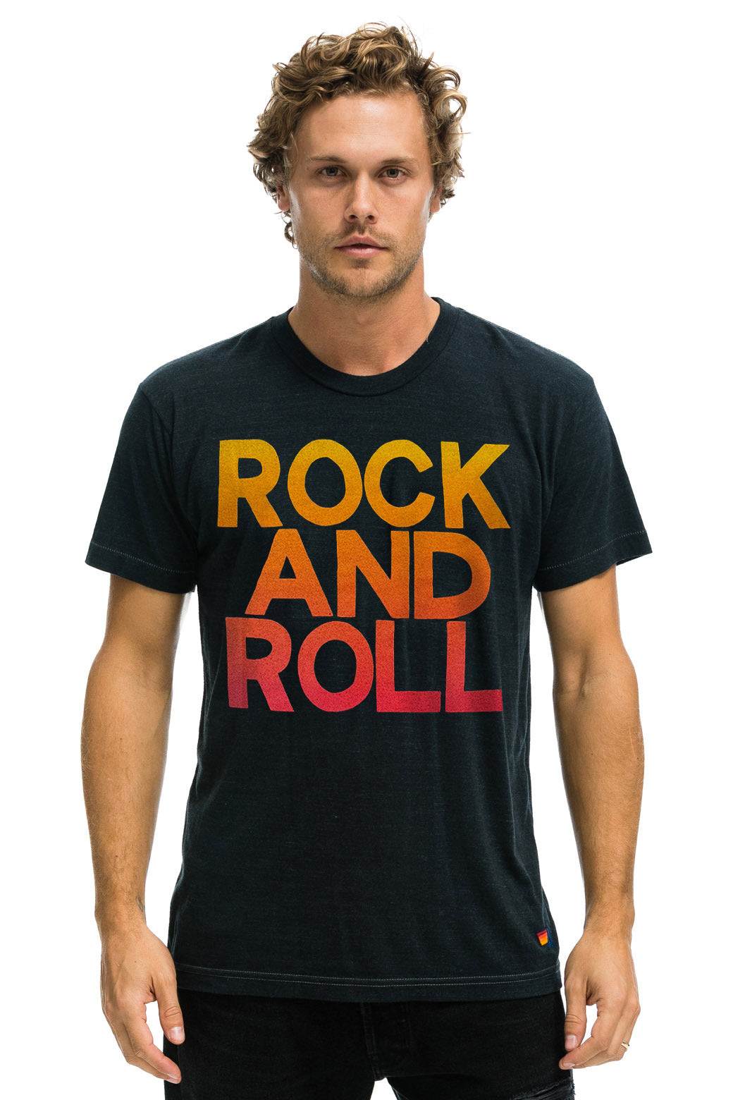 ROCK & ROLL FADE TEE - CHARCOAL