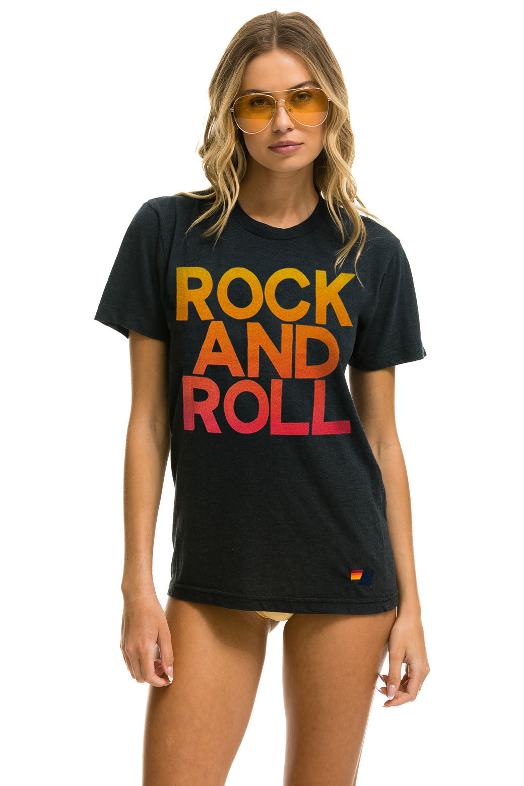 ROCK &amp; ROLL FADE TEE - CHARCOAL