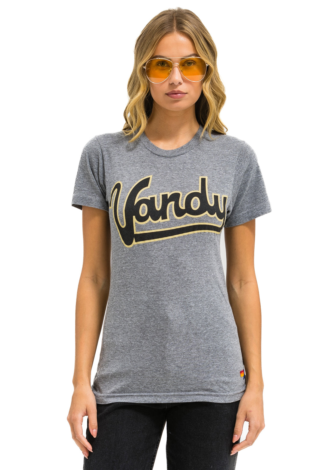 VANDERBILT COMMODORES CREW TEE SHIRT - HEATHER GREY