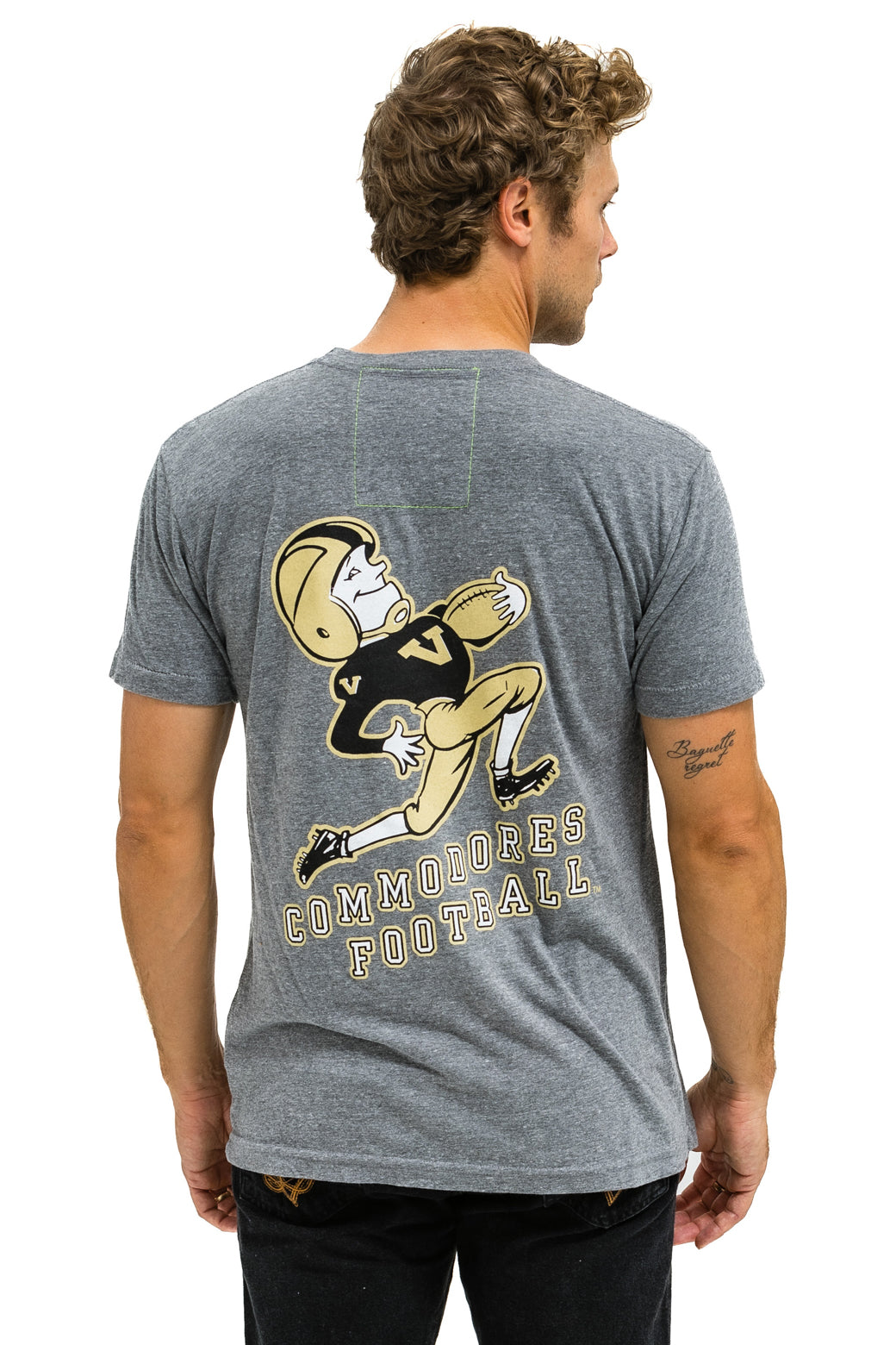 VANDERBILT COMMODORES CREW TEE SHIRT - HEATHER GREY