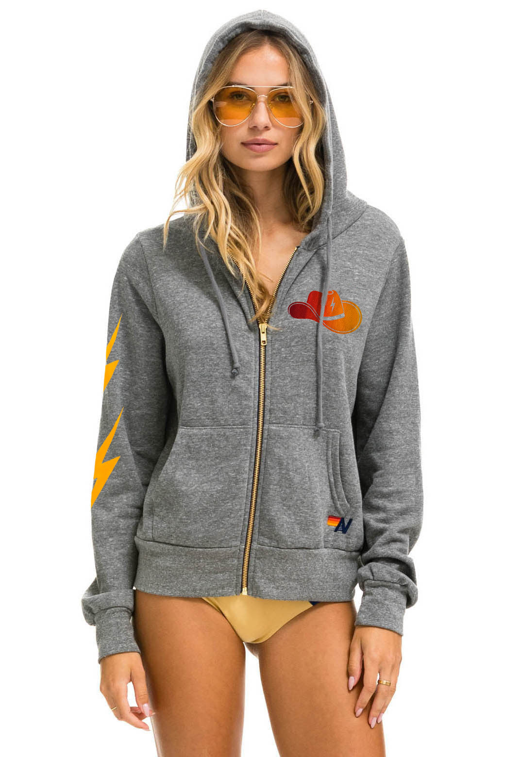 GOLDEN SKY FESTIVAL 2024 ZIP HOODIE HEATHER GREY Aviator Nation