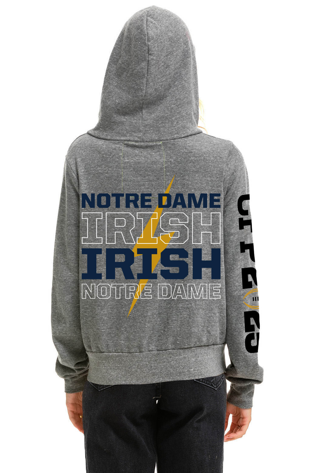 NOTRE DAME CFP 2025 UNISEX ZIP HOODIE - HEATHER GREY