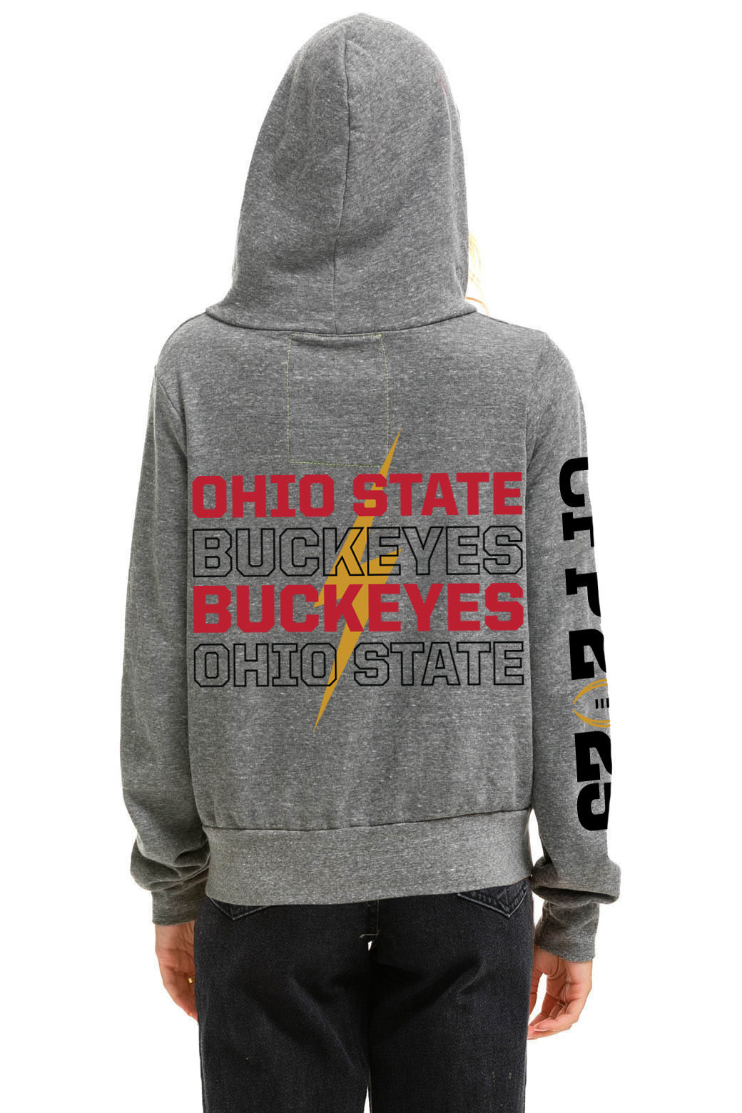 OHIO STATE CFP 2025 UNISEX ZIP HOODIE - HEATHER GREY