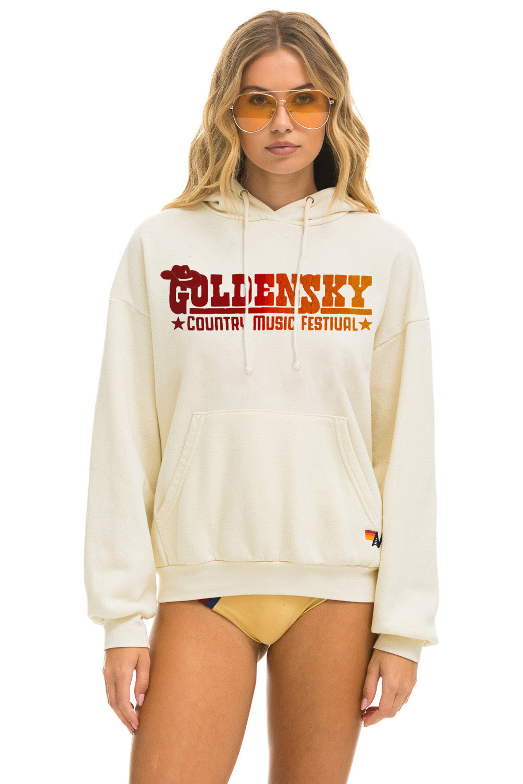 GOLDENSKY FESTIVAL 2024 PULLOVER HOODIE RELAXED - VINTAGE WHITE