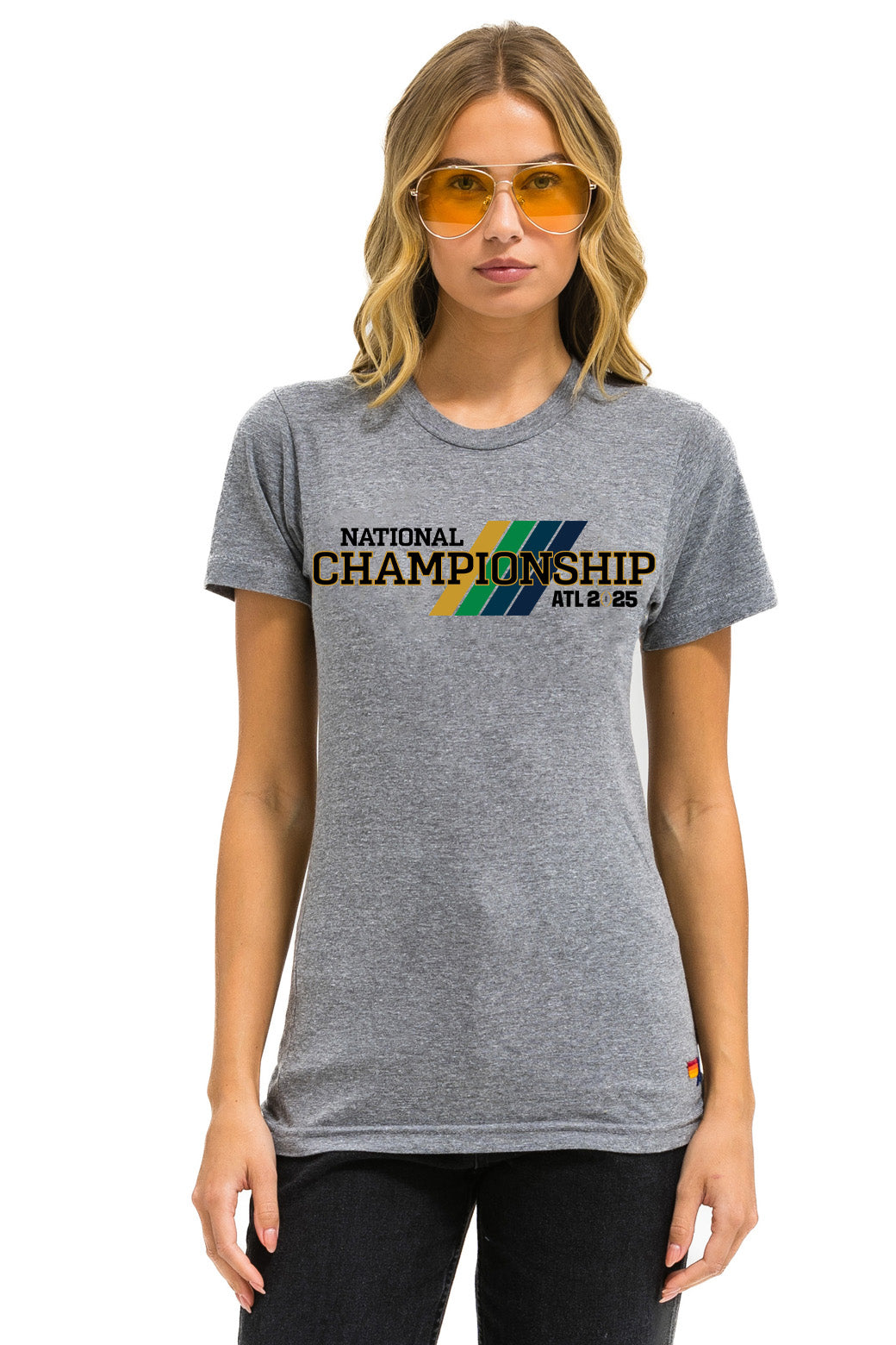 NOTRE DAME CFP 2025 CREW TEE SHIRT - HEATHER GREY