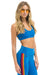 WOMEN'S 5 STRIPE V-CUT SPORTS BRA - CARRIBEAN