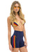 5 STRIPE RAINBOW 4 INCH HI-RISE BIKER SHORT - NAVY