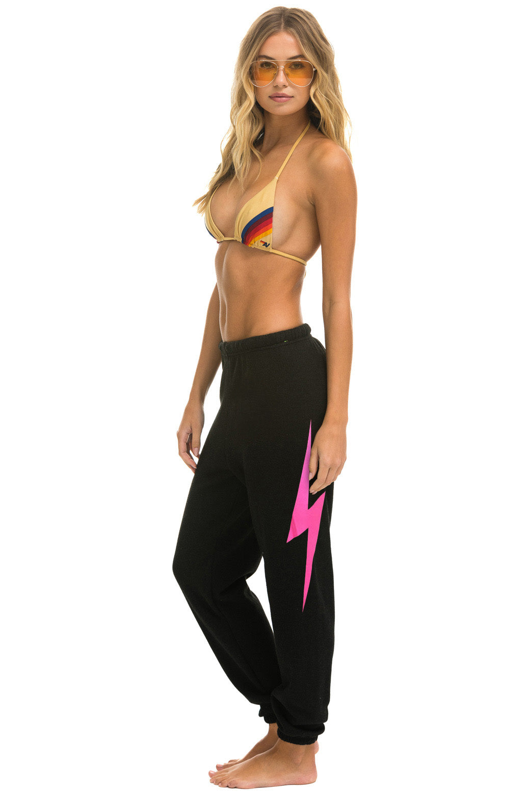 Aviator nation Pink Bolt Sweatpants Set Women selling Small