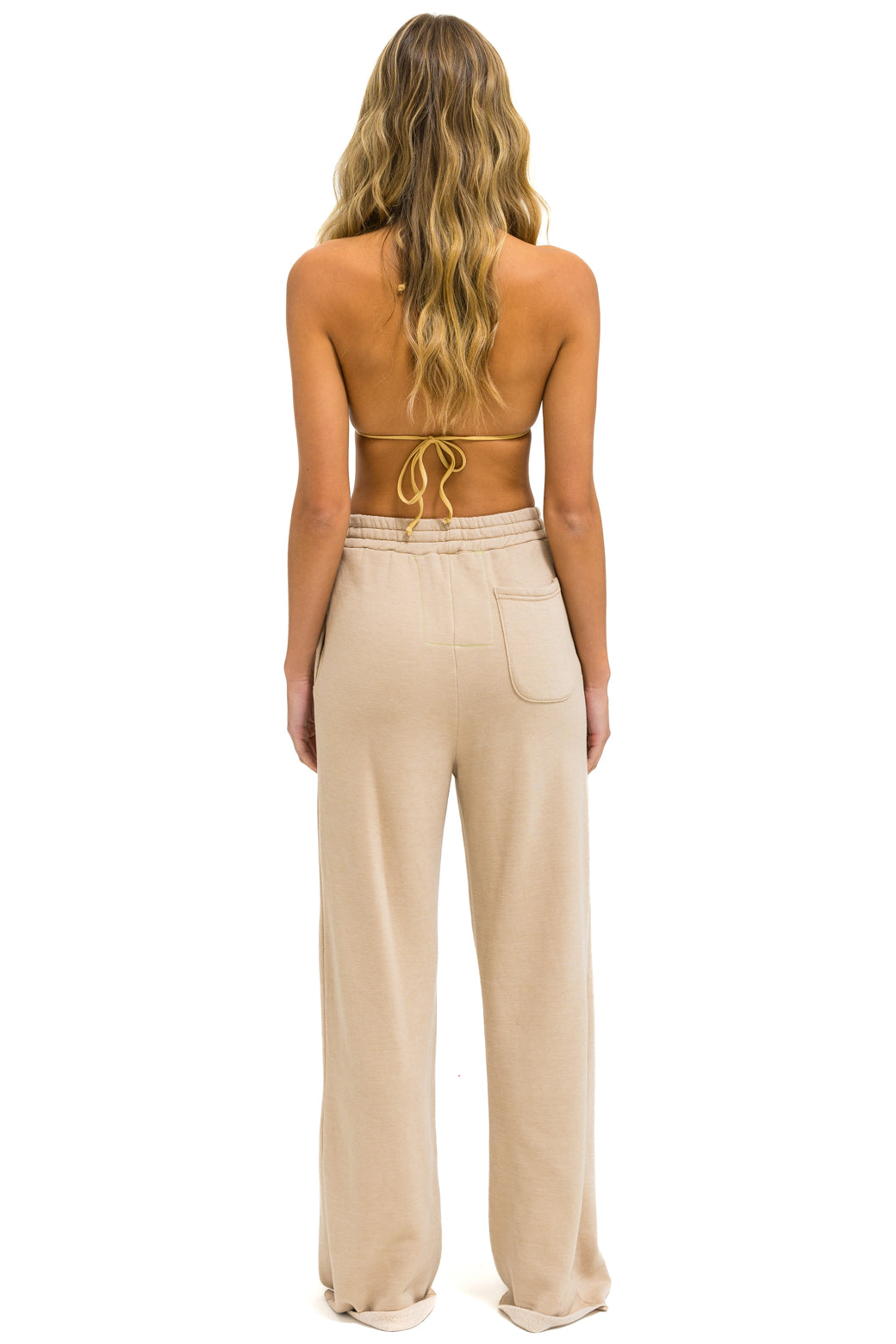 WIDE LEG POCKET SWEATPANTS - SAND