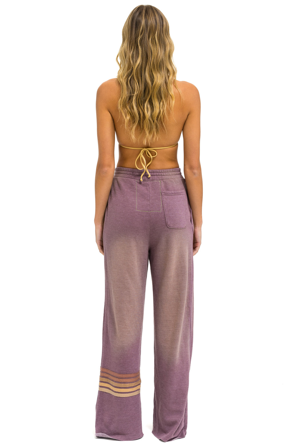 RUGBY STITCH WIDE LEG POCKET SWEATPANTS FADED MOCHA Aviator Nation