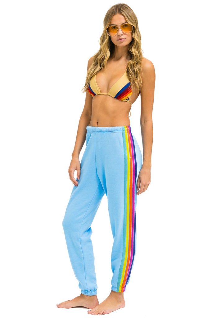 Nike athletic sweatpants with rainbow stripe deals