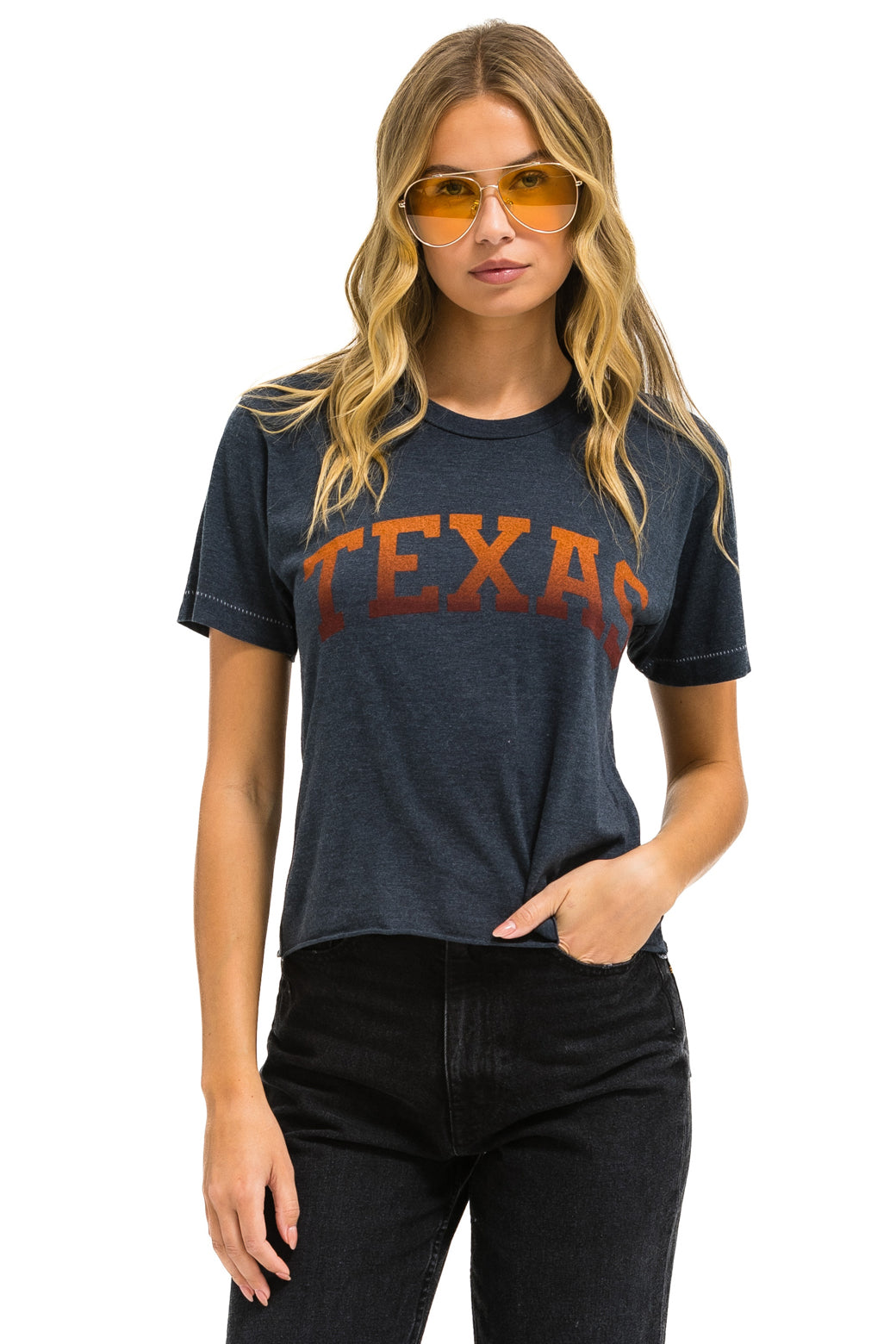 UNIVERSITY OF TEXAS BOLT BOYFRIEND TEE - CHARCOAL