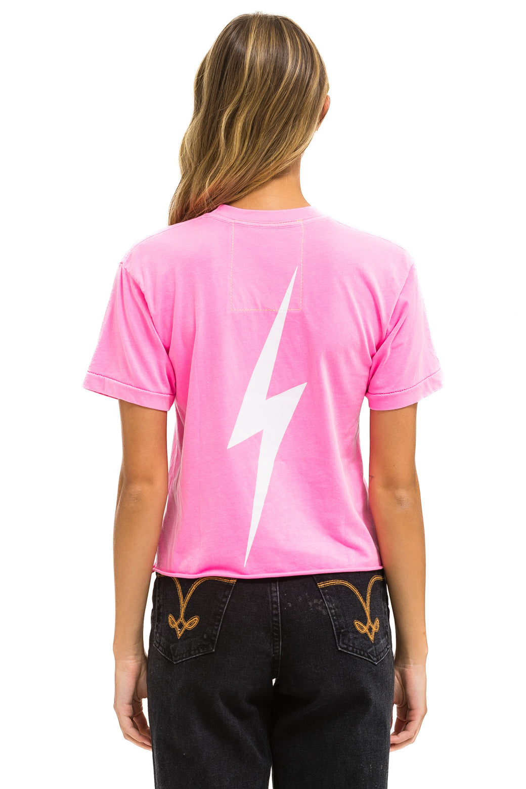 UNIVERSITY OF TEXAS BOLT HOOKEM BOYFRIEND TEE - NEON PINK