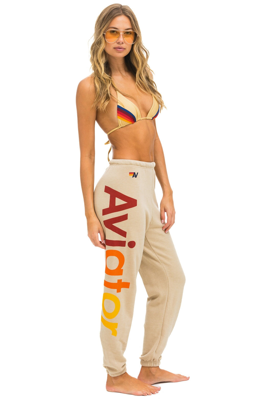 AVIATOR NATION 2 SWEATPANTS - SAND Women&#39;s Sweatpants Aviator Nation 