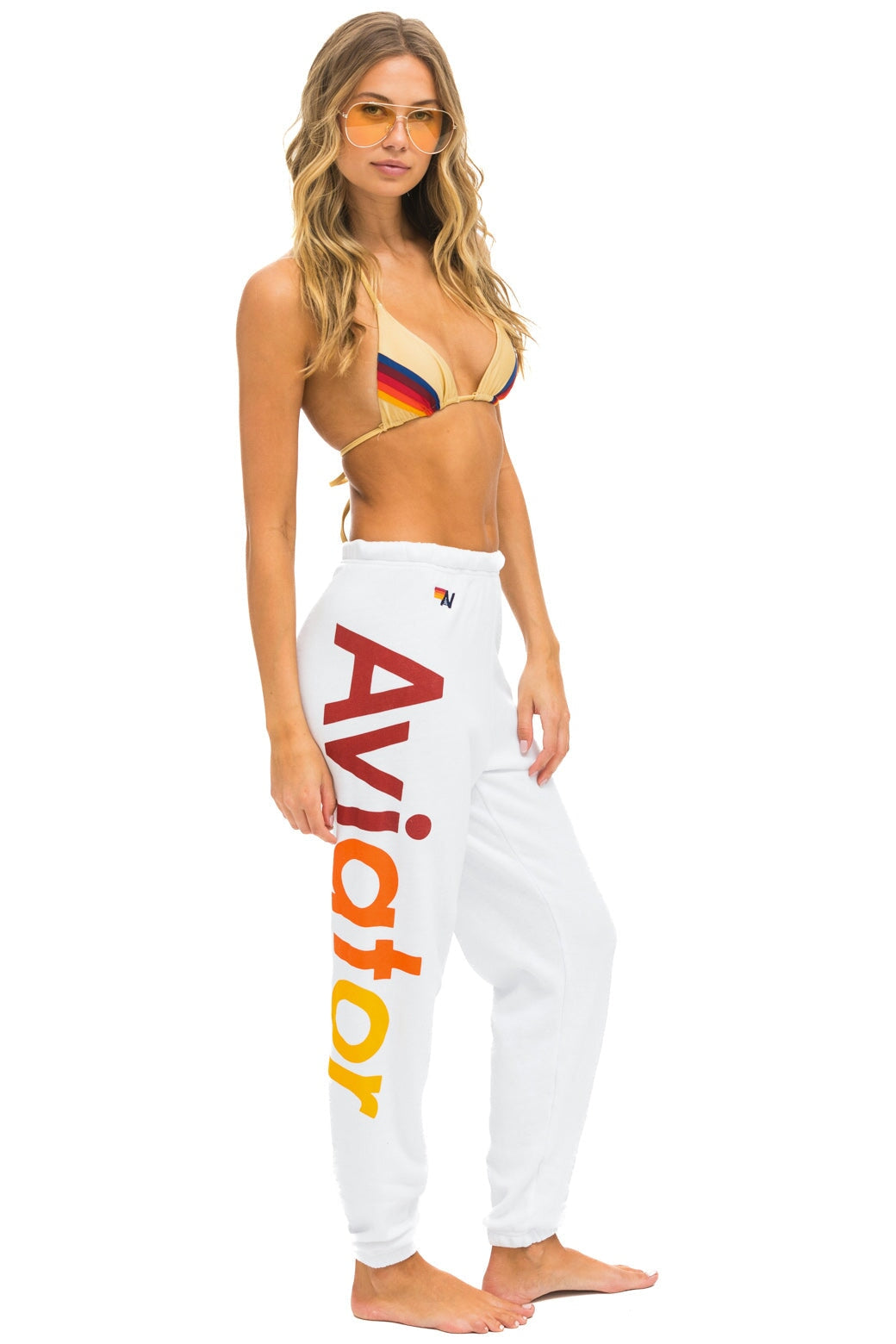 AVIATOR NATION 2 SWEATPANTS - WHITE Women&#39;s Sweatpants Aviator Nation 