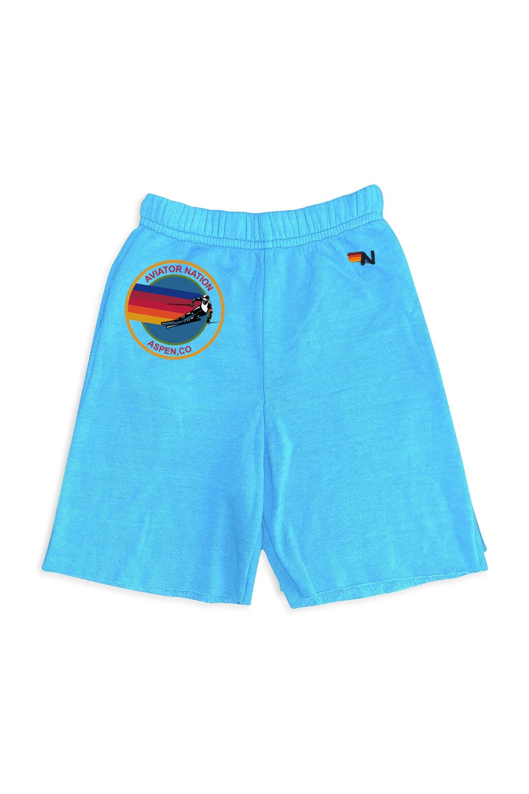 AVIATOR NATION ASPEN KIDS SWEATSHORTS - NEON BLUE Kid&#39;s Shorts Aviator Nation 