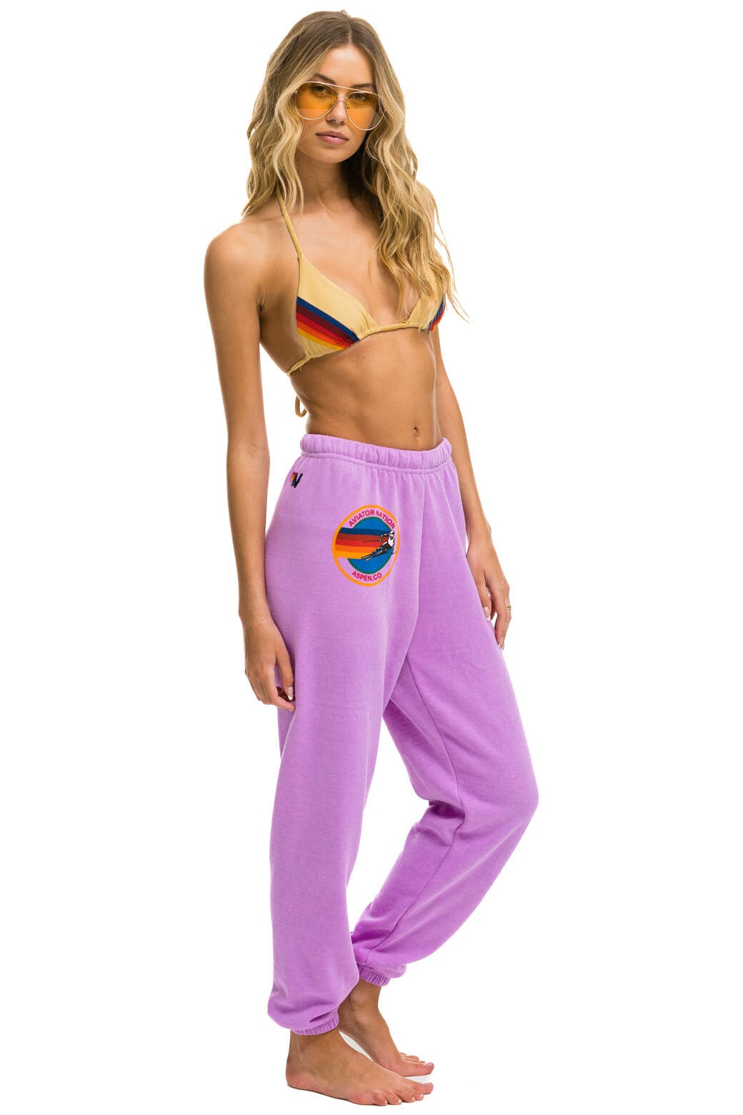 AVIATOR NATION ASPEN SWEATPANTS - NEON PURPLE Women's Sweatpants Aviator Nation 