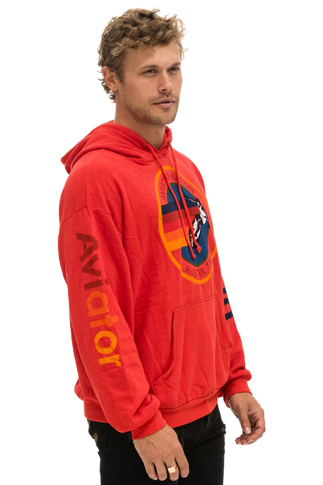 AVIATOR NATION AUSTIN RELAXED PULLOVER HOODIE - RED Hoodie Aviator Nation 