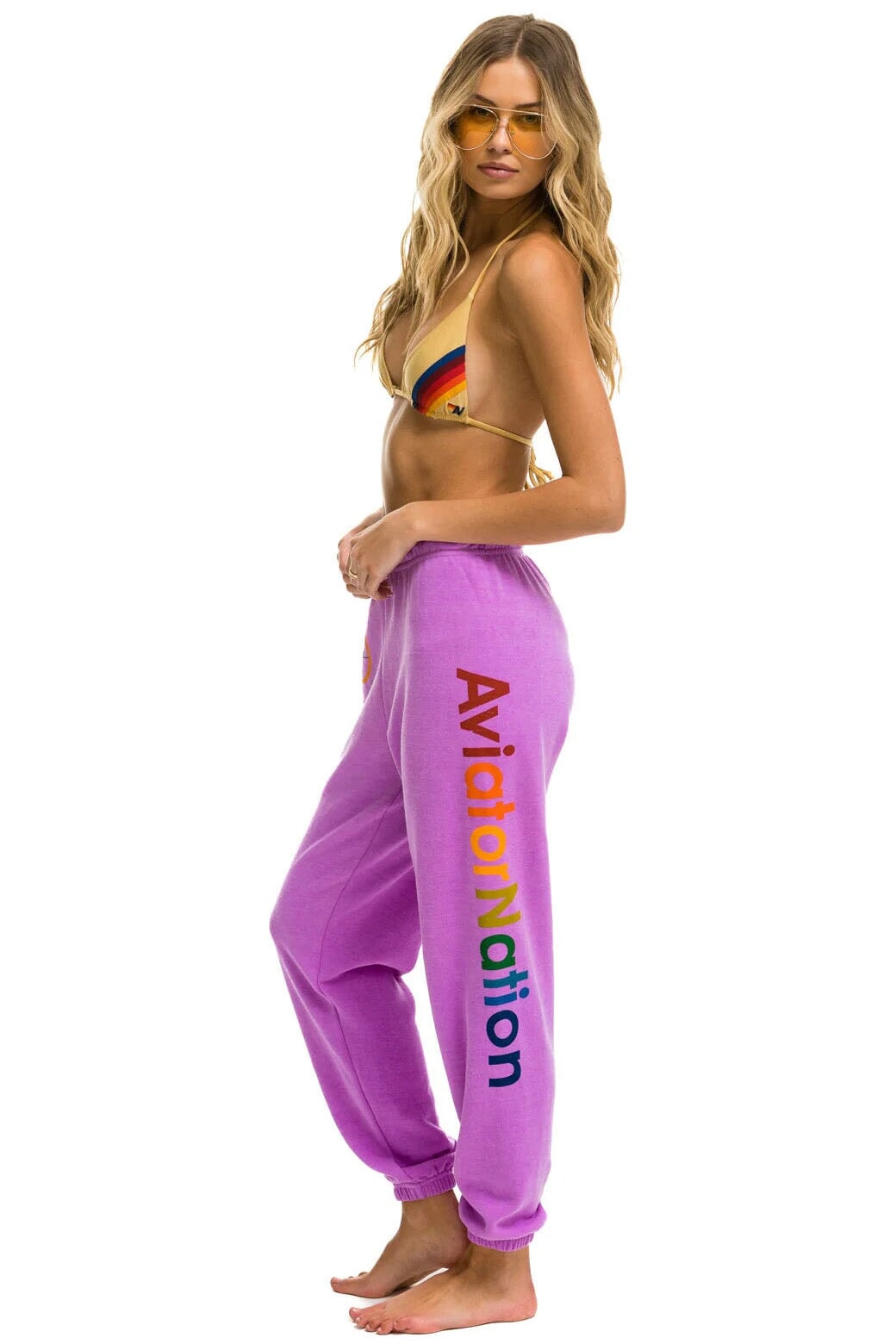 AVIATOR NATION HAMPTONS SWEATPANTS - NEON PURPLE Women's Sweatpants Aviator Nation 