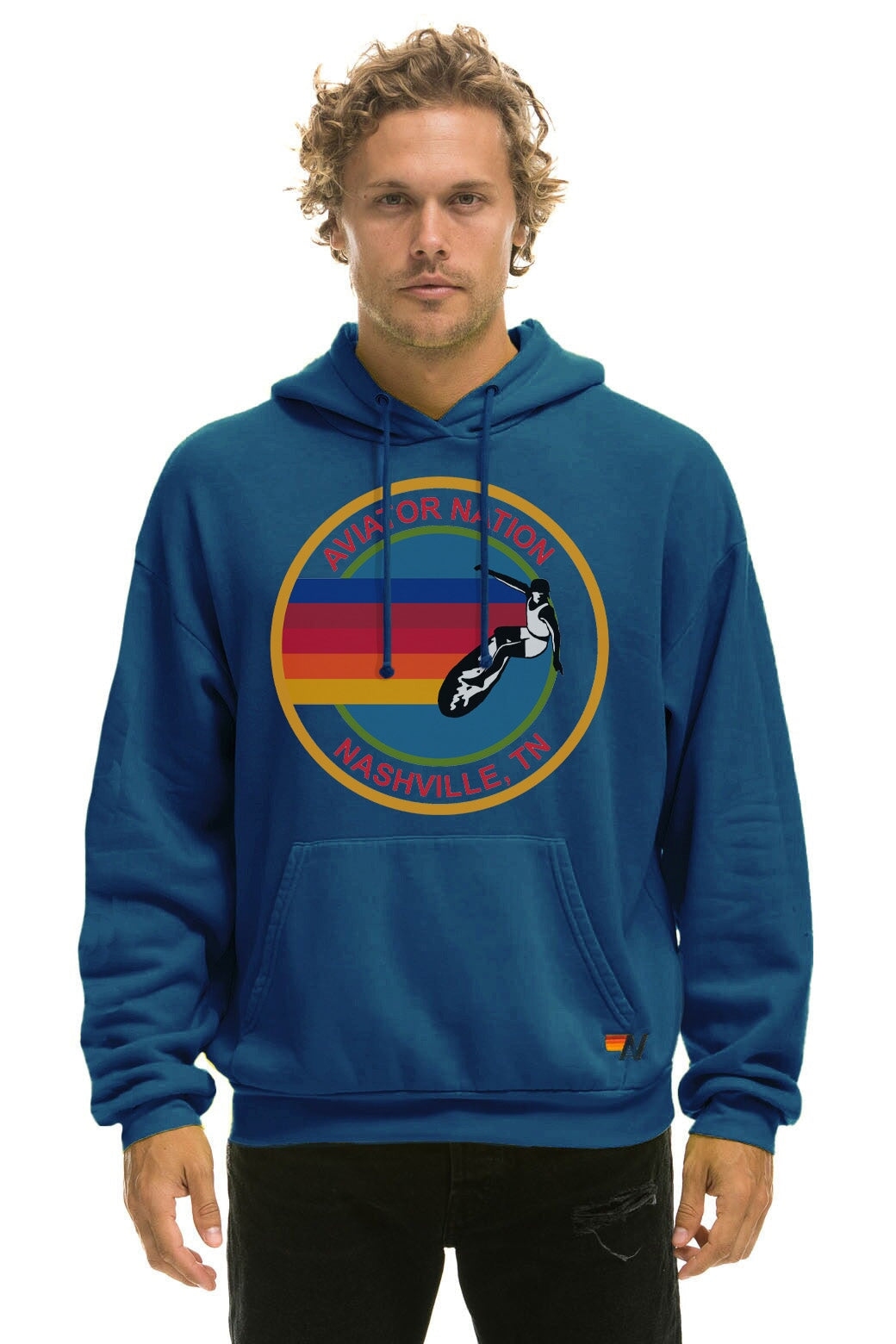 AVIATOR NATION NASHVILLE RELAXED PULLOVER HOODIE - ROYAL Hoodie Aviator Nation 