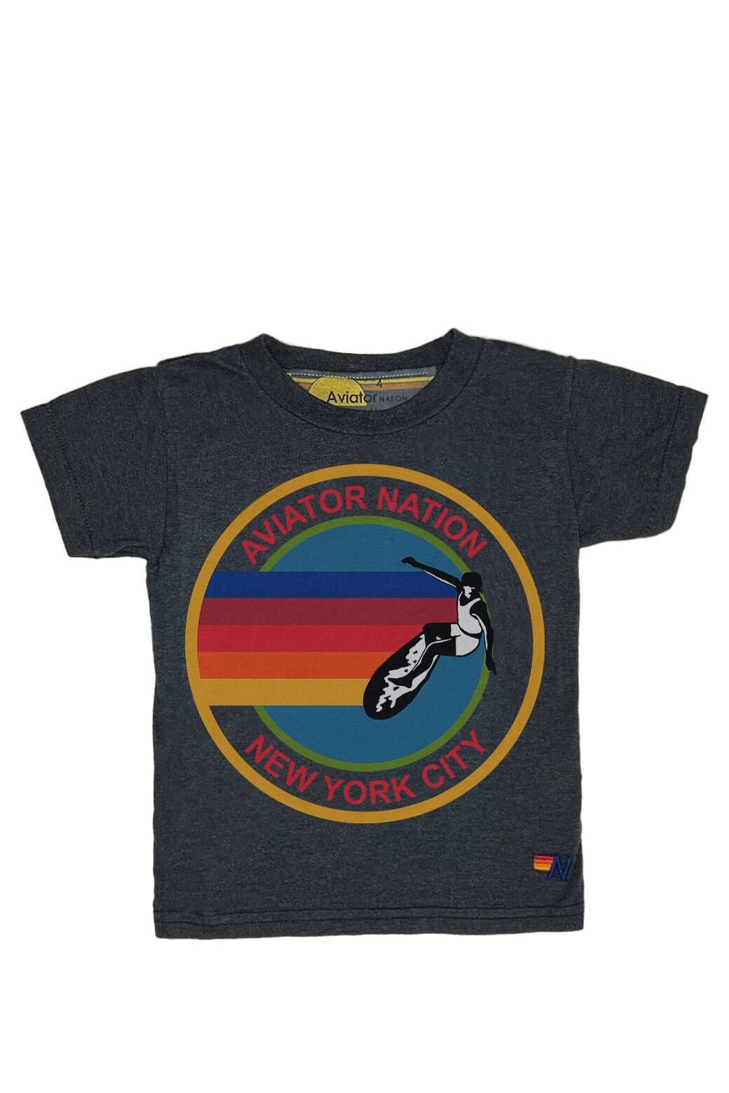 AVIATOR NATION NEW YORK CITY KIDS TEE - CHARCOAL Kid&#39;s Tee Aviator Nation 