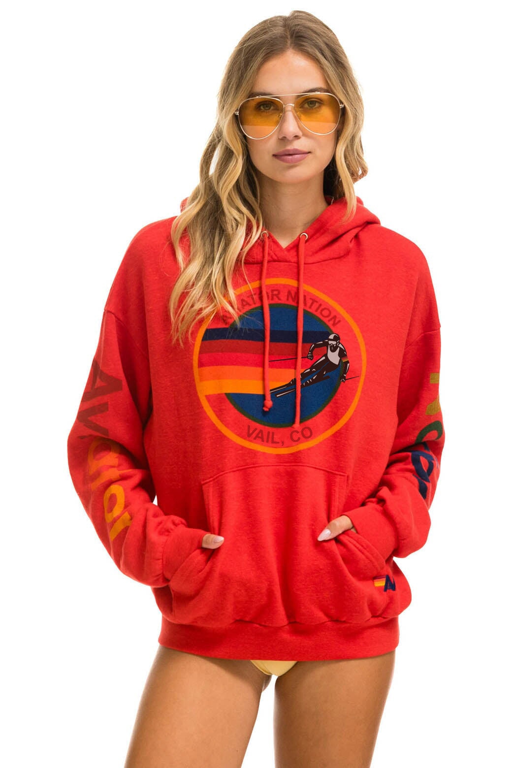 AVIATOR NATION VAIL RELAXED PULLOVER HOODIE - RED Hoodie Aviator Nation 