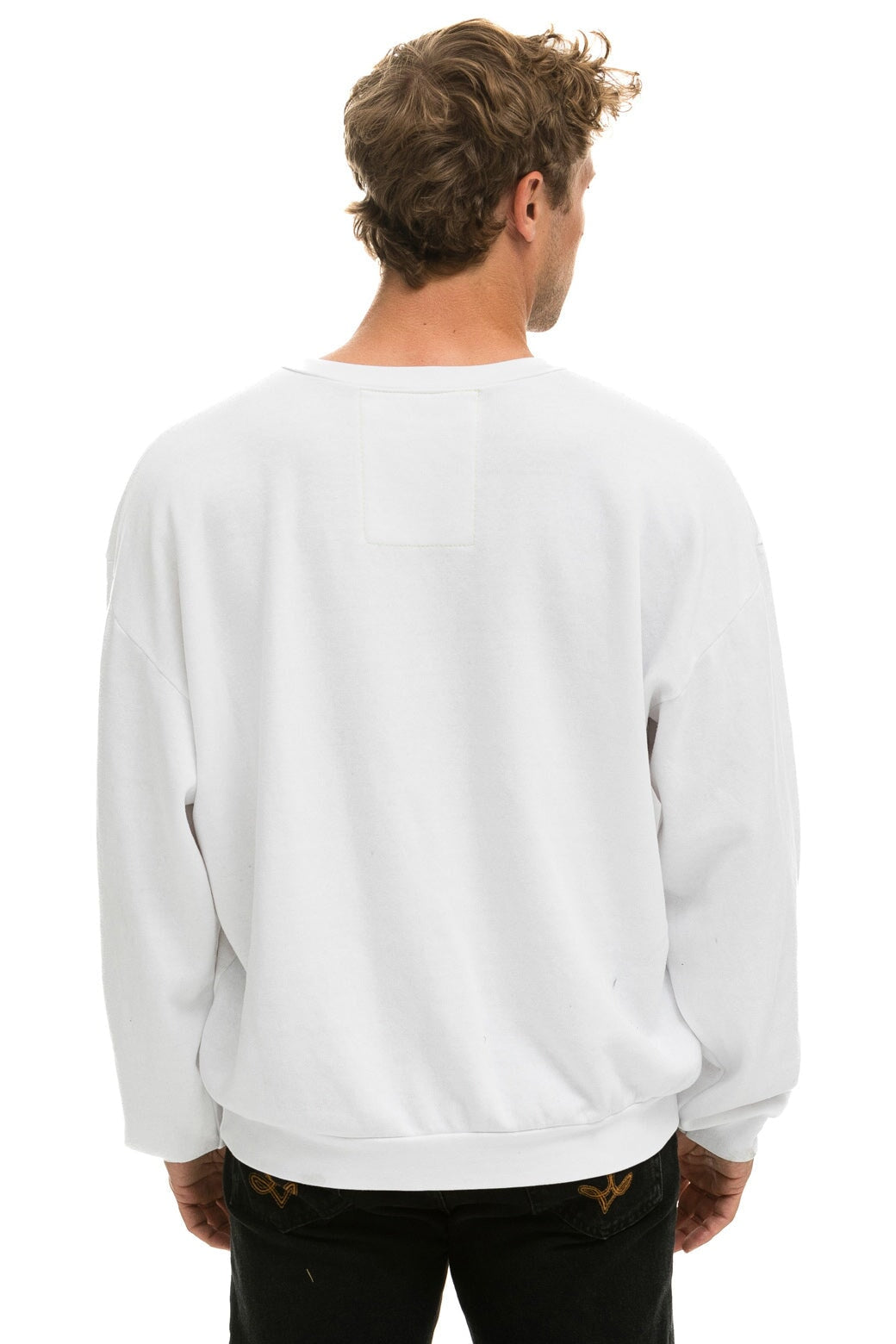 BOLT GRADIENT RELAXED CREW SWEATSHIRT - WHITE // BLUE Sweatshirt Aviator Nation 