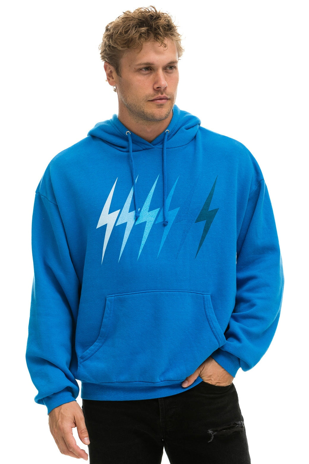 Powder blue bolts store hoodie