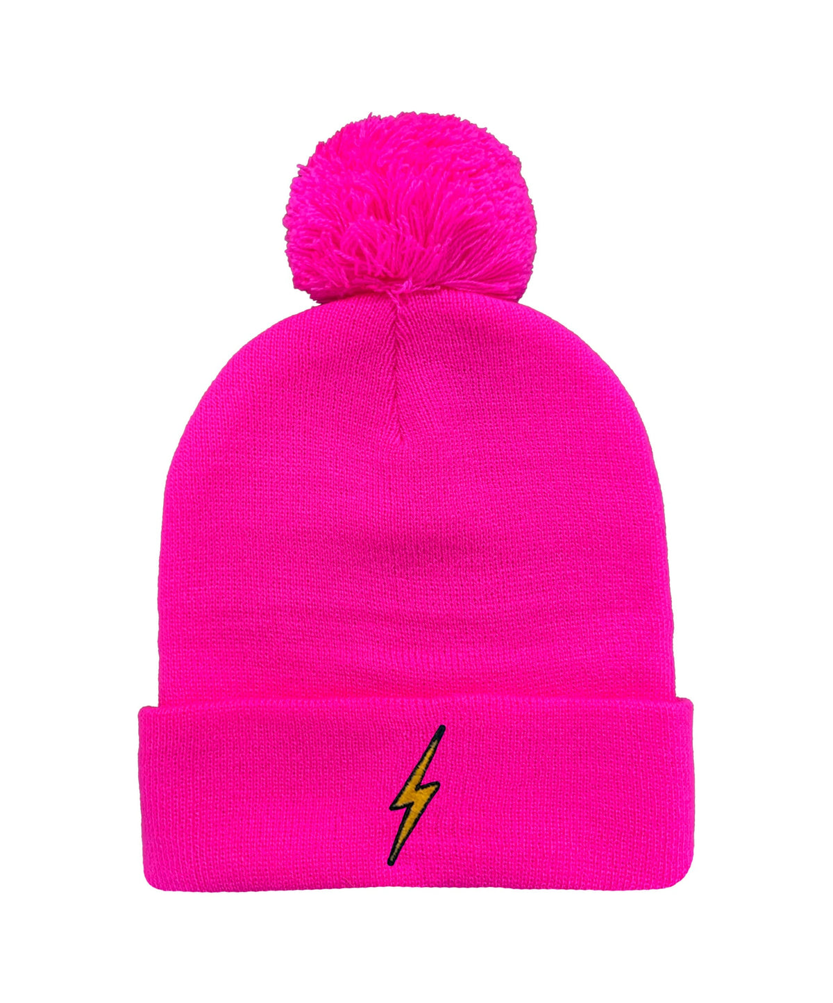 BOLT POM POM RIB BEANIE - NEON PINK Beanie Aviator Nation 