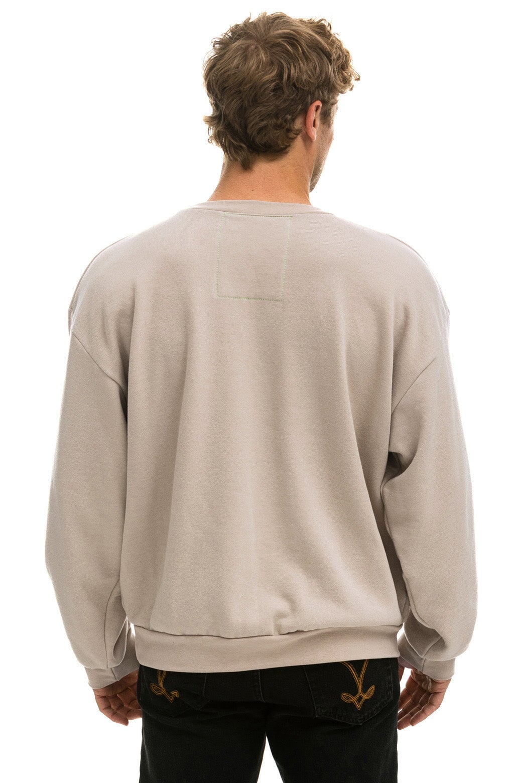 BOLT STITCH RELAXED CREW SWEATSHIRT - SAND // BLACK Sweatshirt Aviator Nation 