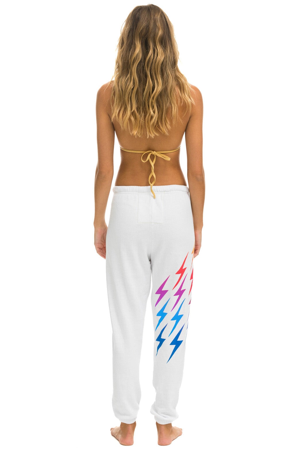 BOLT SWEATPANT GRADIENT - WHITE // RAINBOW Women's Sweatpants Aviator Nation 