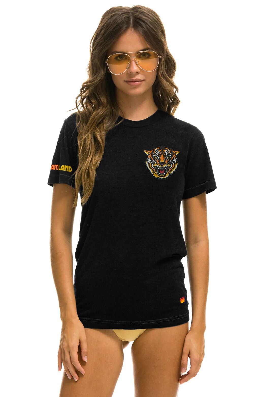 DREAMLAND TIGER SMALL PRINT CREW TEE - BLACK Tees sale 