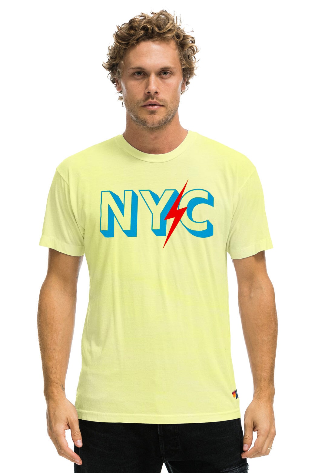 GOV BALL 2024 UNISEX CREW TEE - NEON YELLOW Tees Aviator Nation 