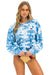 HAND DYED RELAXED CREW SWEATSHIRT - TIE DYE BLUE Sweatshirt Aviator Nation 