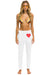 HEART STITCH WOMENS JOGGER SWEATPANT - WHITE Women's Sweatpants Aviator Nation 