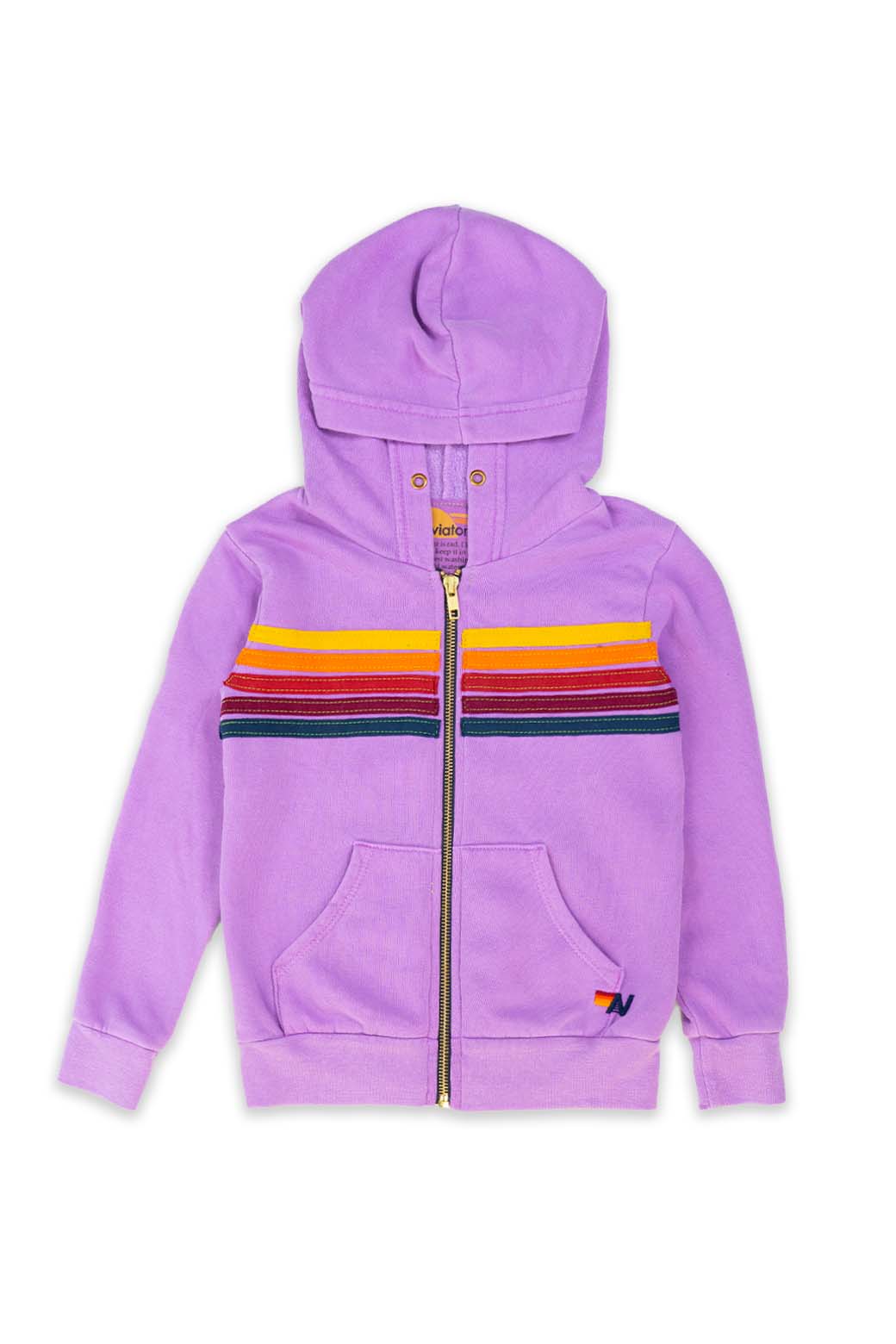 KID&#39;S 5 STRIPE HOODIE - NEON PURPLE Kid&#39;s Hoodies Aviator Nation 