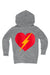 KID'S BOLT HEART ZIP HOODIE - HEATHER GREY Kid's Hoodies Aviator Nation 